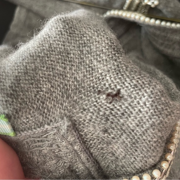 J. Crew gray cashmere beaded tank top - Picture 6 of 7